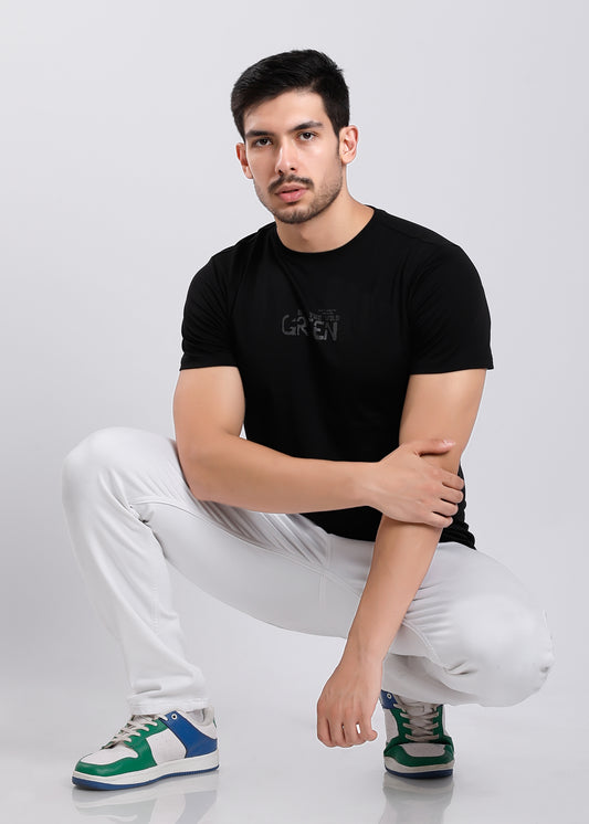 GREEN ZAP BLACK T-SHIRT R30-1