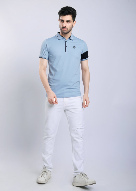 LEFT SLEEVES CUT AND STITCHED SKY BLUE C4-4