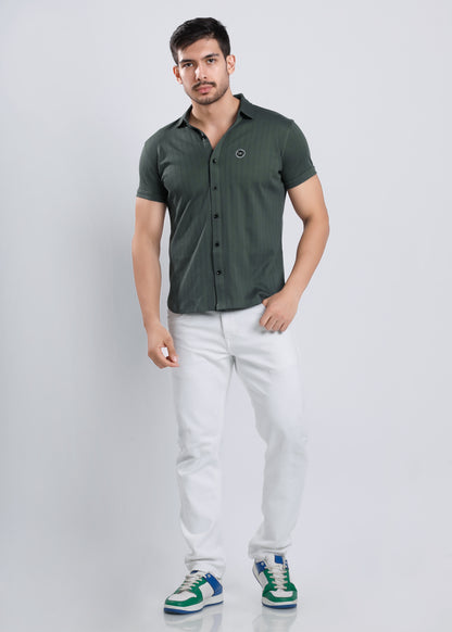 PLAIN OLIVE GREEN SHIRT H469-4