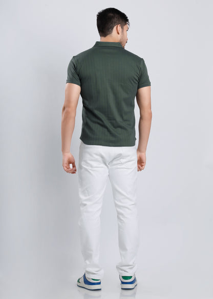 PLAIN OLIVE GREEN SHIRT H469-4