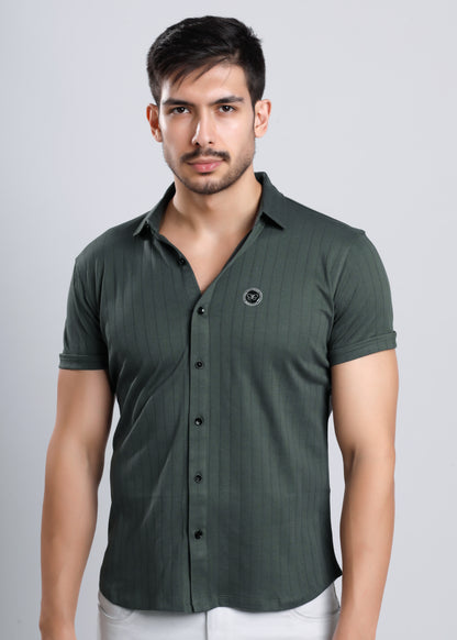 PLAIN OLIVE GREEN SHIRT H469-4