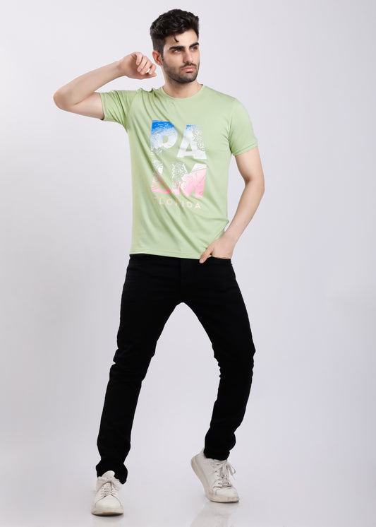 PALM FLORIDA LIGHT GREEN T-SHIRT R14-3